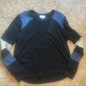 Evereve Black Ribbed Top